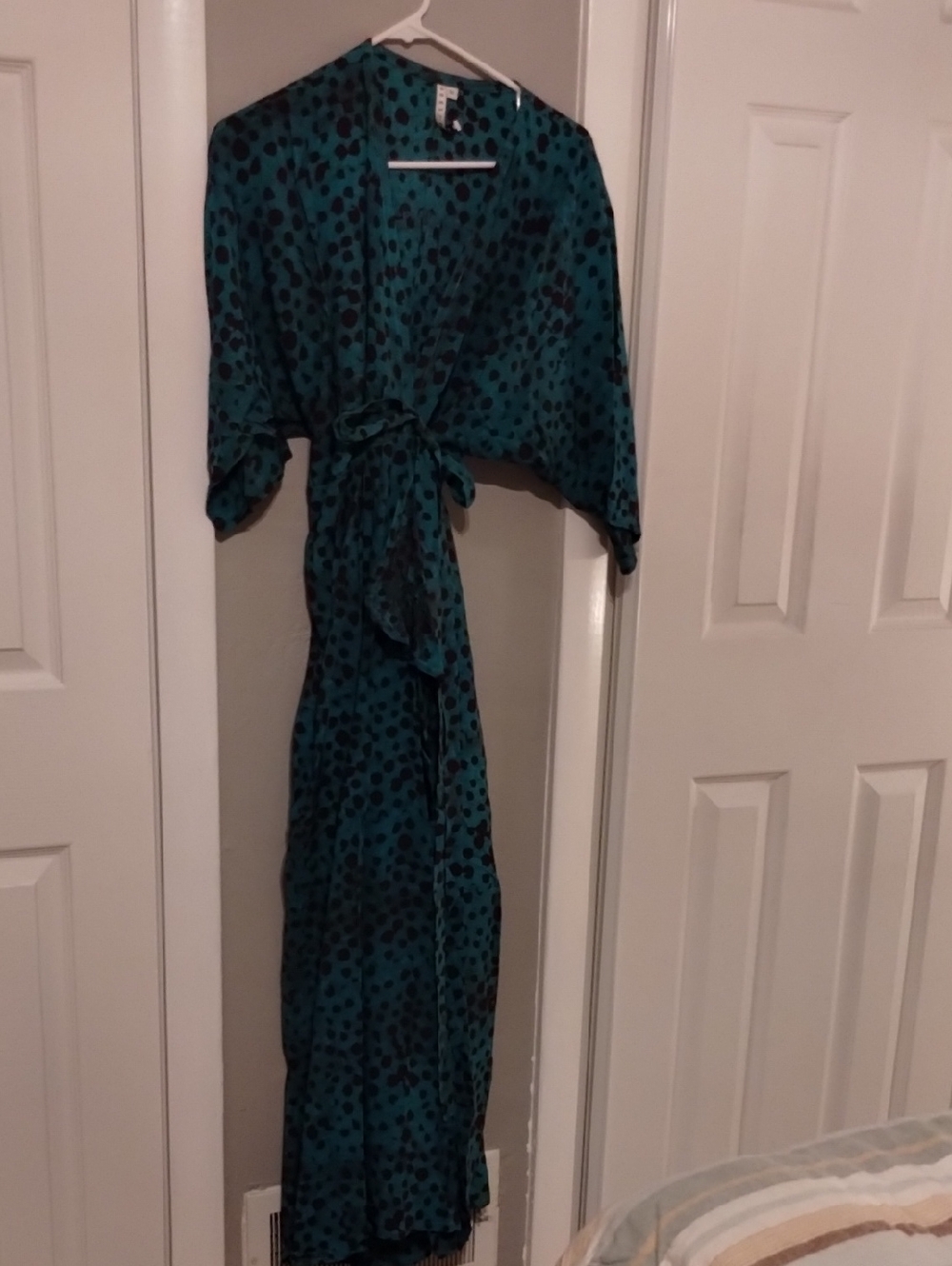 NWOT Osei Duro Hand Batiked Letsa Wrap Dress M Made In Ghana Turquoise